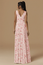 Astounding Aura Floral Pink Bridesmaid Dresses for Timeless Events - Pink Floral - PromDressClub